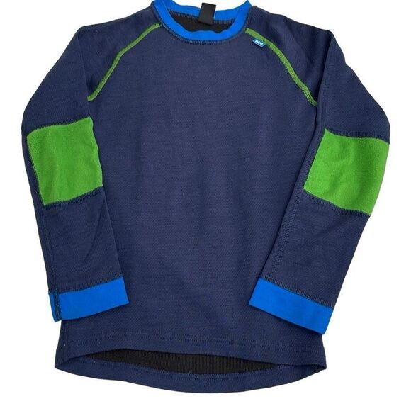 Helly Hansen Other - EUC Helly Hansen Long Sleeve Navy Blue Green Fleece Elbows Thermal Top - Size 12